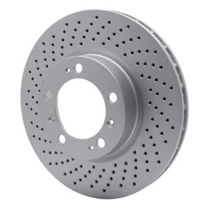 Porsche Cayman Brake Rotor (1) - Left Front - R1 Concepts - GeoSPEC Coated Rotor - Drilled - `98-`12